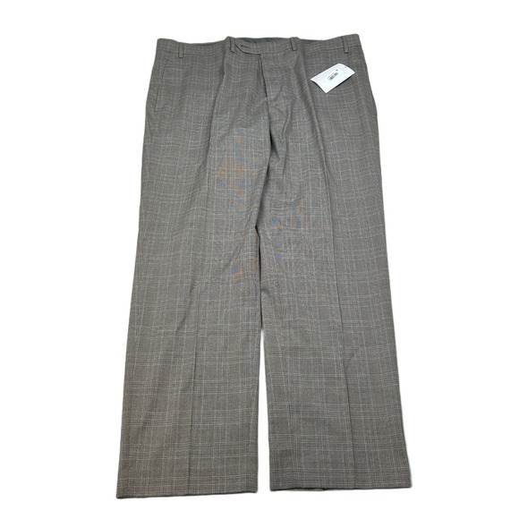 Michael Kors Plaid Dress Pants Mens 40x30 Gray Stretch Flat Front Career‎ NEW - Picture 1 of 5